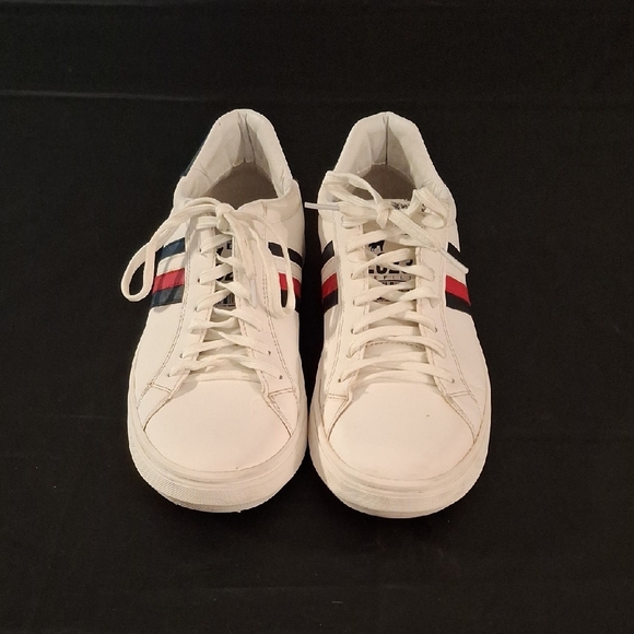 White Sneakers with Multi Color Stripes - Picture 2 of 12